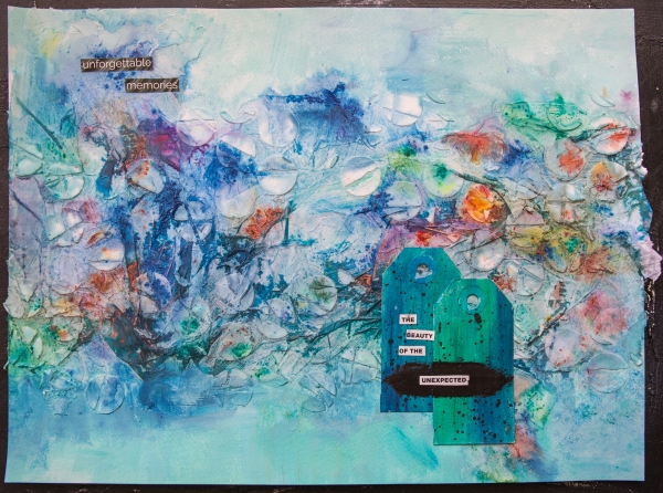 The Beauty of the Unexpected - abstract, textured art journal page by Robyn Wood